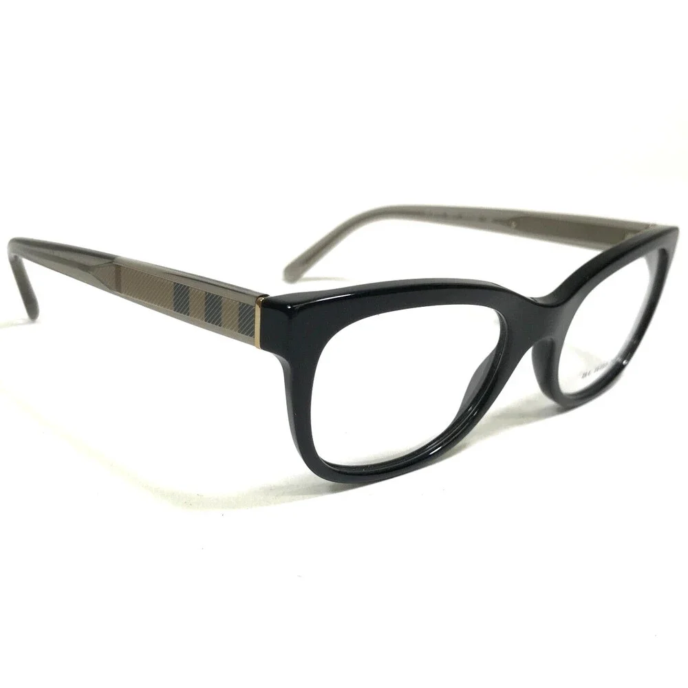 Burberry Eyeglasses Frames B2213 3001 Gray Nova Check Black Cat Eye 51-20-140